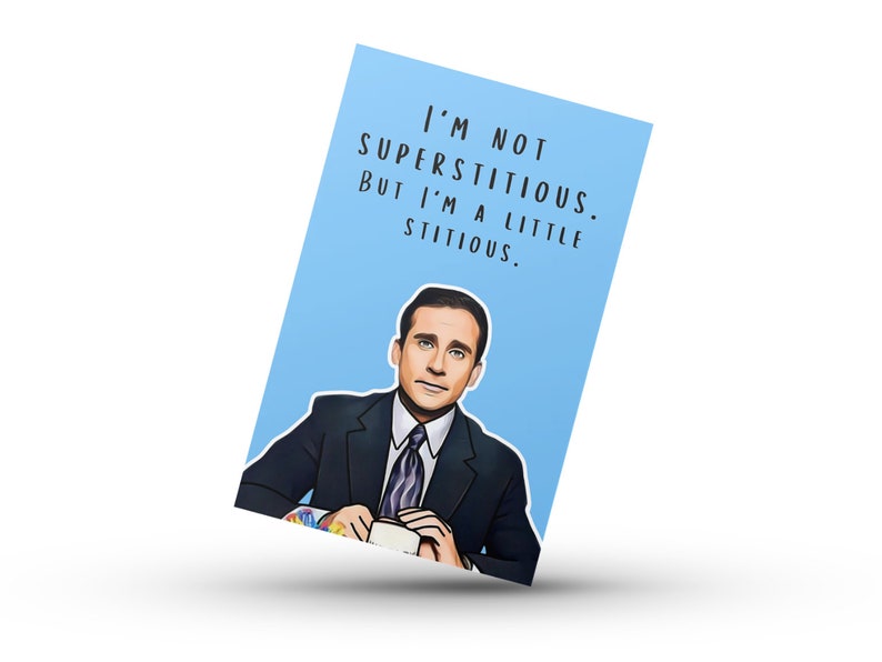 Printable Michael Scott Birthday Card, I'm Not Superstitious, Funny ...