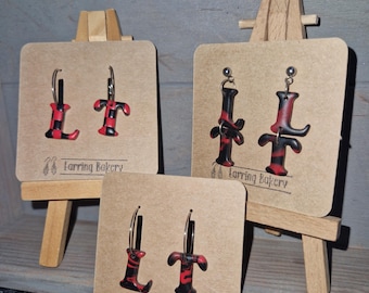 Polymer Clay | Louis Tomlinson Inspired Earrings Faith in the Future red black letters