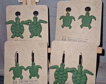 Polymer Clay Earrings | Summer Spring Beach Turtle