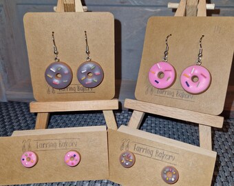 Polymer Clay | Earrings Donut Candy Studs