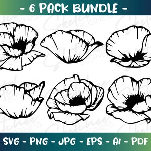 Poppy Bundle SVG pdf png, Poppies SVG, cricut cut files, silhouette Cameo, Remembrance day and veterans day poppies, lest we forget, heroes