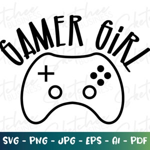 Gamer Girl SVG, Video Lover SVG, Ragazze che giocano ai videogiochi, abbigliamento per giocatori, Pug cricut, cammeo silhouette, maglietta del giocatore, idee regalo per il giocatore