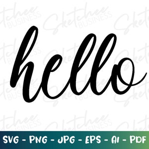 Hello SVG Png Pdf, Hello Sign SVG, Hello Cut File, T-shirts for Women ...