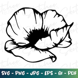 Mohnblume SVG pdf png, Poppies SVG, Cricut Cut Dateien, Silhouette Cameo, Erinnerungstag und Veteranentag Mohn, damit wir nicht vergessen