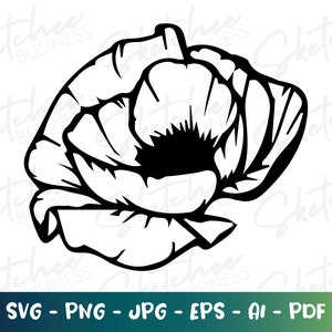 Poppy flower SVG pdf png, Poppies SVG, cricut cut files, silhouette Cameo, Remembrance day and veterans day poppy memorial, lest we forget