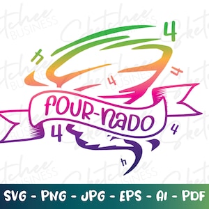 Vier-Nado svg png pdf, 4-nado svg, Kindergeburtstag SVG, Silhouette, 4-nado Geburtstag, 4-nado