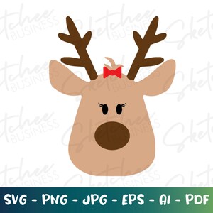 Cute Reindeer Christmas svg, cricut cut files, silhouette, Reindeer Christmas Shirts svg, Cute kids Reindeer Christmas, reindeer family svg