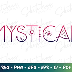 Mystique svg png pdf, New Age SVG, svg spirituel, fichiers de coupe cricut, silhouette, boho svg, dessins svg célestes, Spirit Warrior svg, mystique