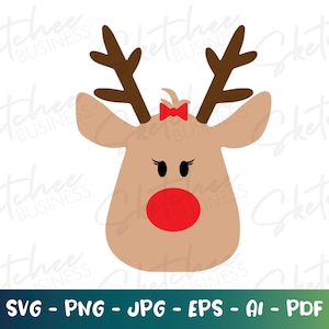 Cute Reindeer Christmas svg, cricut cut files, silhouette, Reindeer Christmas Shirts svg, Cute kids Reindeer Christmas, reindeer family svg