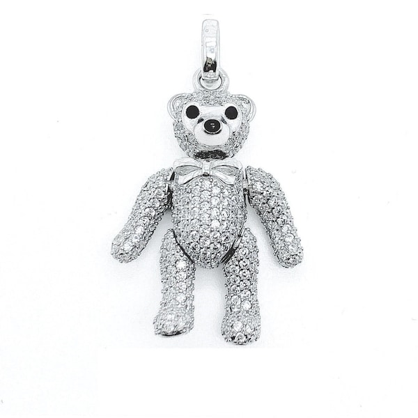 Pendant Teddy Bear Spring New Fashion  Silver Jewelry Europe Bijoux Cute Accessories Gift For Woman Men