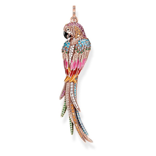 Pendants Colourful Parrot Spring New Jewelry Silver Paradisiacal Accessorie Myth of The Jungle Gift For Women