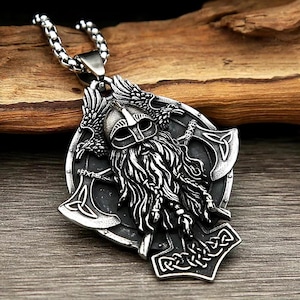Nordic Viking Double Axe Pendant: Stainless Steel Thor Hammer Amulet