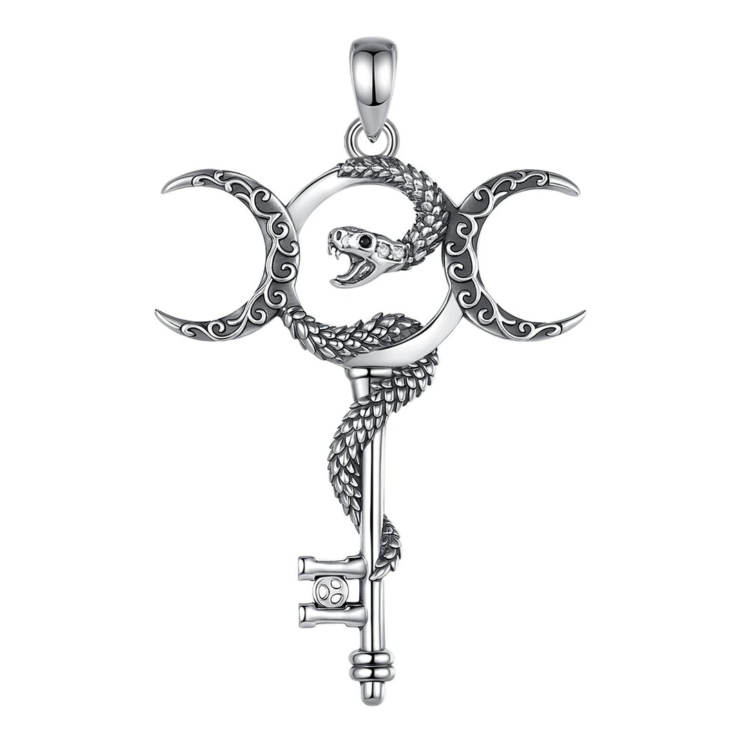 925 Sterling Silver Hecate Pendant – Triple Moon Goddess Amulet - Etsy