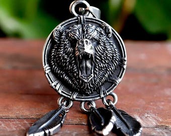 Stainless Steel Veles Bear Paw Amulet Pendant - Viking Slavic Symbol Pendant for Protection