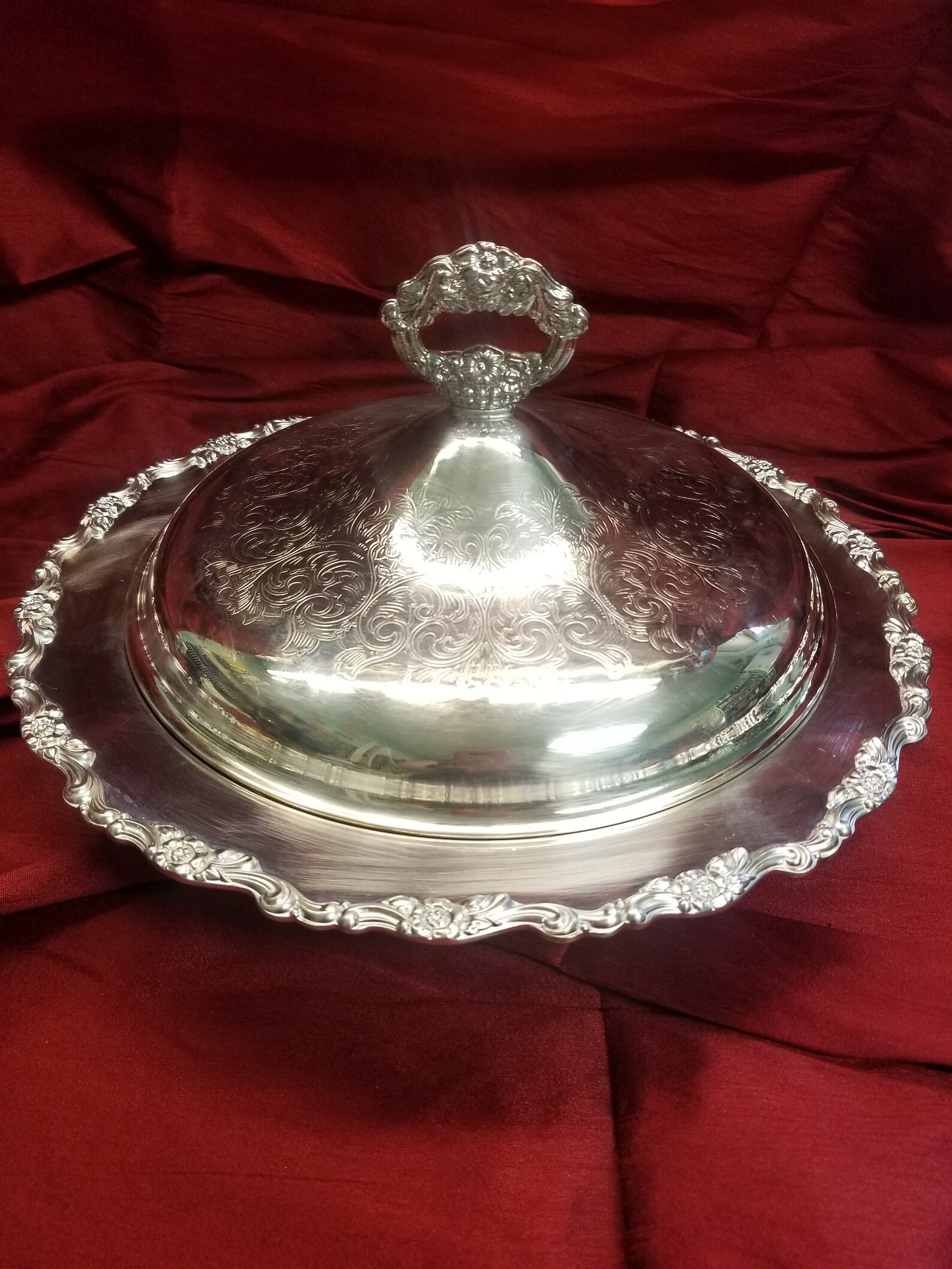 Vintage Silver Oneida Serving Bowl with Lid and Insert Wedding Etsy