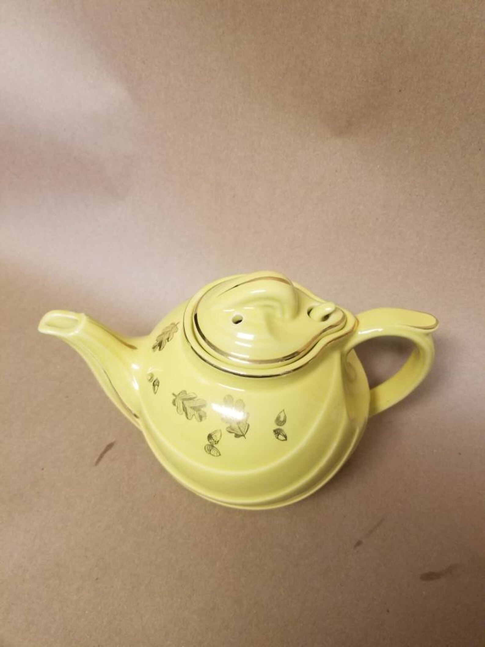 Vintage Hall 0799 6 Cup Yellow Gold Porcelain Teapot 1940s Oak Etsy