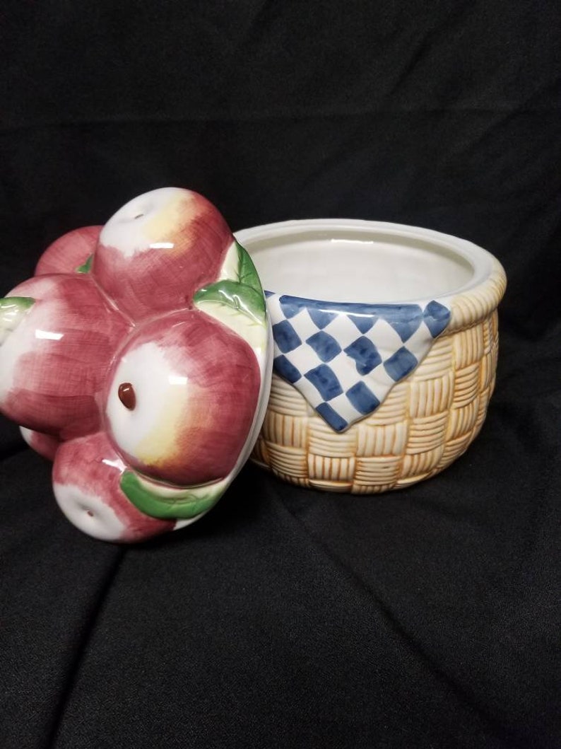 Red Apple Basket Cookie Jar International Corp. Susan Winget Etsy