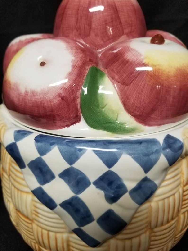 Red Apple Basket Cookie Jar International Corp. Susan Winget Etsy