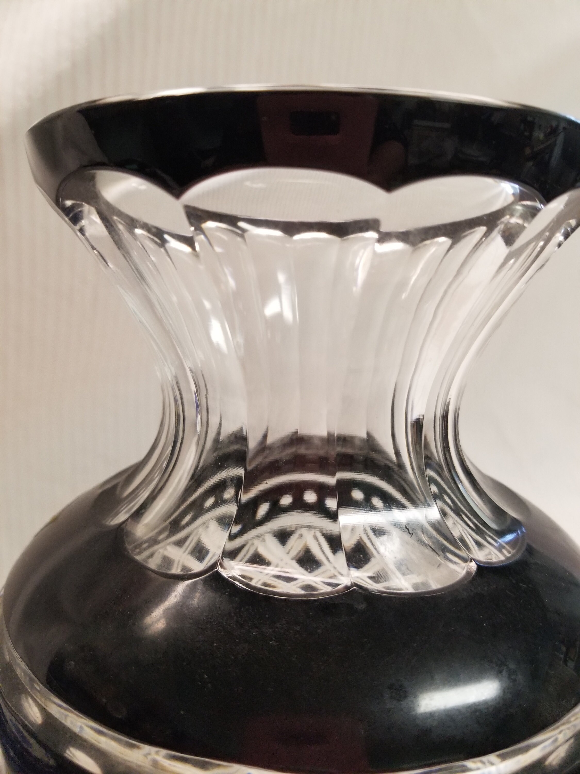 Black Onyx Polish Crystal Vase Black Sapphire 24 Lead Crystal Etsy