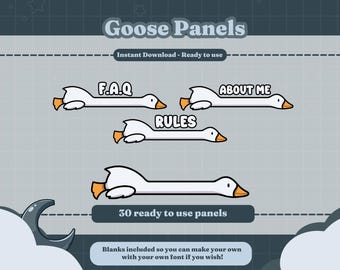 Silly Goose Twitch Panels | 30 Ready-to-Use Streaming Assets (Digital Download)