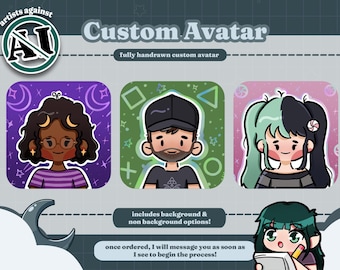 Hand-Drawn Custom Avatar | Personalized Profile Icon (Digital Download)