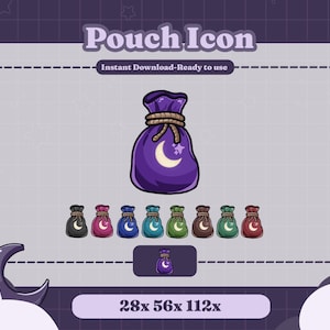 Witchy Moon Pouch Channel Point Icon, streamingmärken (digital nedladdning)