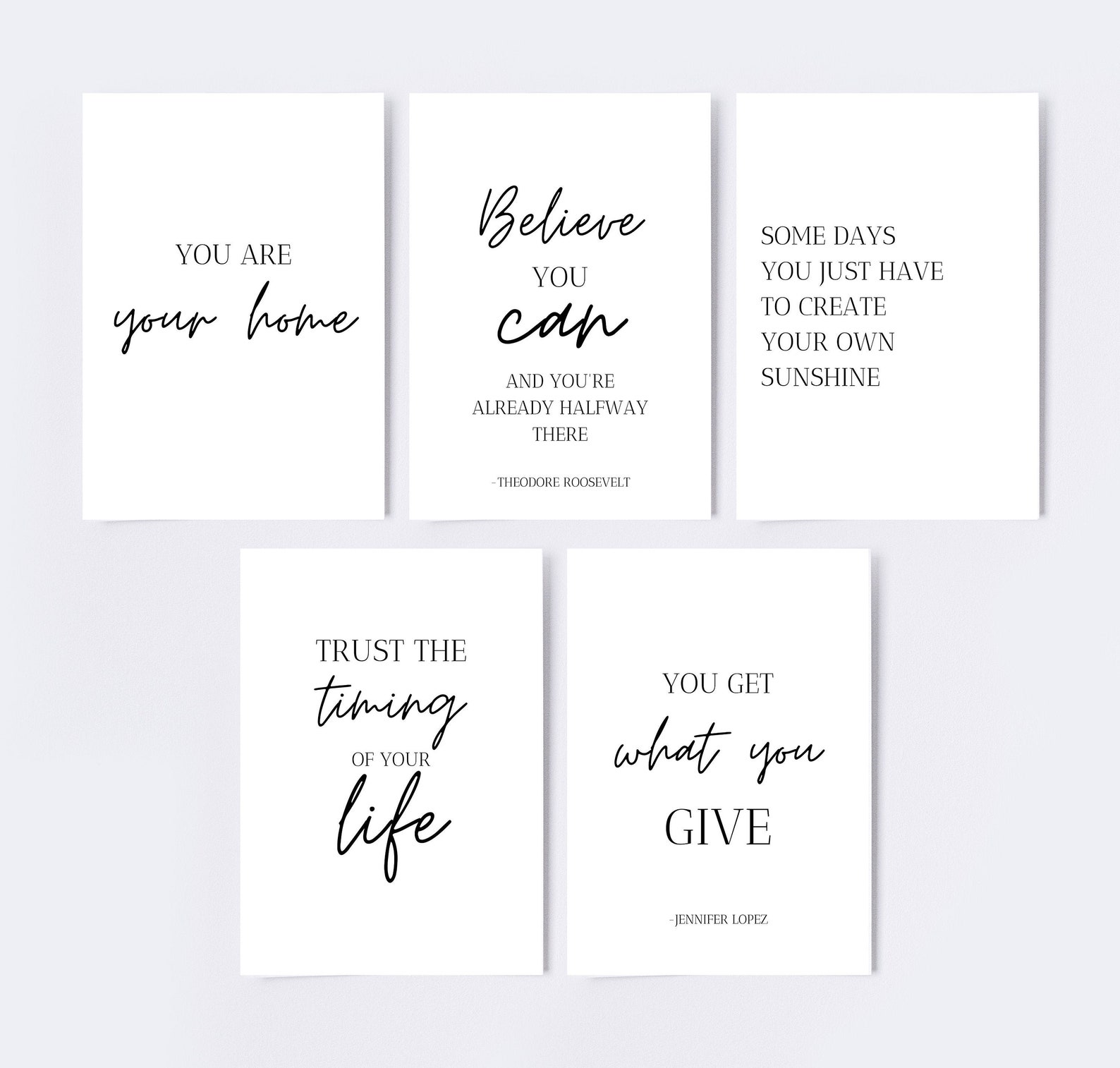 QUOTE SET inspirierend Zitate schwarz & weiß Poster Etsy