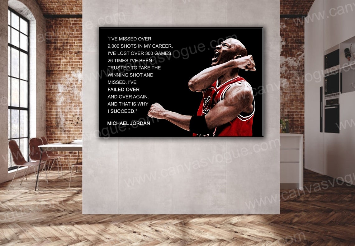 Michael Jordan Canvas Wall Art Decor Prints Basketball Art Etsy