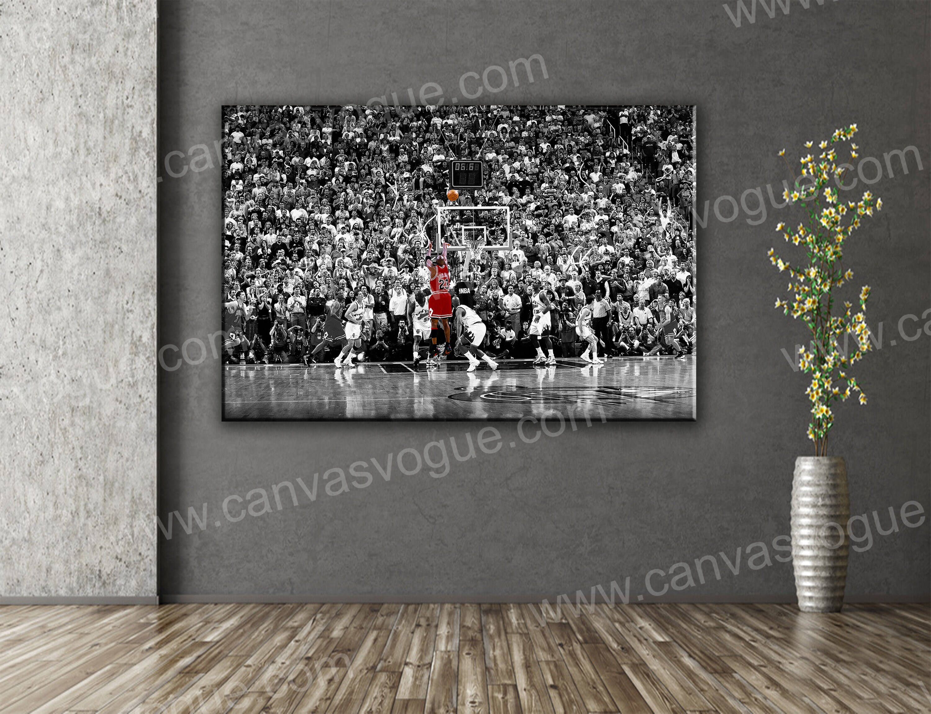 Michael Jordan Last Shot Canvas Wall Art Prints Basketball Etsy