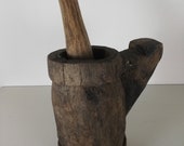 Antique TURKISH Wooden MORTAR Wooden Mortar,mortar,Antique Mortar,Village Art,mortar and pestle,pestle and mortar,mortarandpestle