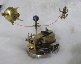 Mechanical-Astronomic-Astrological Clock Sphere Tellür Globe(moons and zodiac signs)