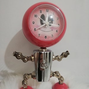 Vintage Clock, Mechanical Clock, Animated Clock, Chimp Clock, Clock, Alarm Clock, Table Clock,Antique Clock, Robot Clock, Steampunk Clock,