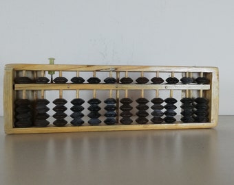Rustic Vintage Wooden Abacus: Antique Counting Board Decor