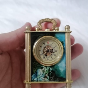 Miniature Painting Clock, Vintage Clock, Mechanical Clock, Animated Clock, Chimp Clock, Clock, Alarm Clock, Table Clock,Antique Clock