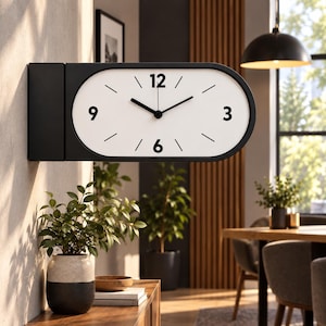 Doppelseitige Wanduhr, Bahnhofsuhr, Flughafenuhr, Doppelseitige magnetische Wanduhr, Flughafenuhr, Designer-Wanduhr