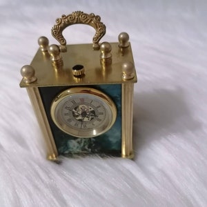Vintage Miniature Painting Table Clock: Mechanical Alarm Clock - Etsy