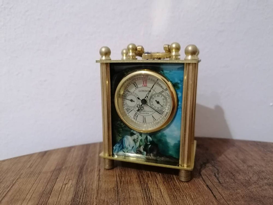 Miniature Painting Clock, Vintage Clock, Mechanical Clock, Animated Clock, Chimp Clock, Clock