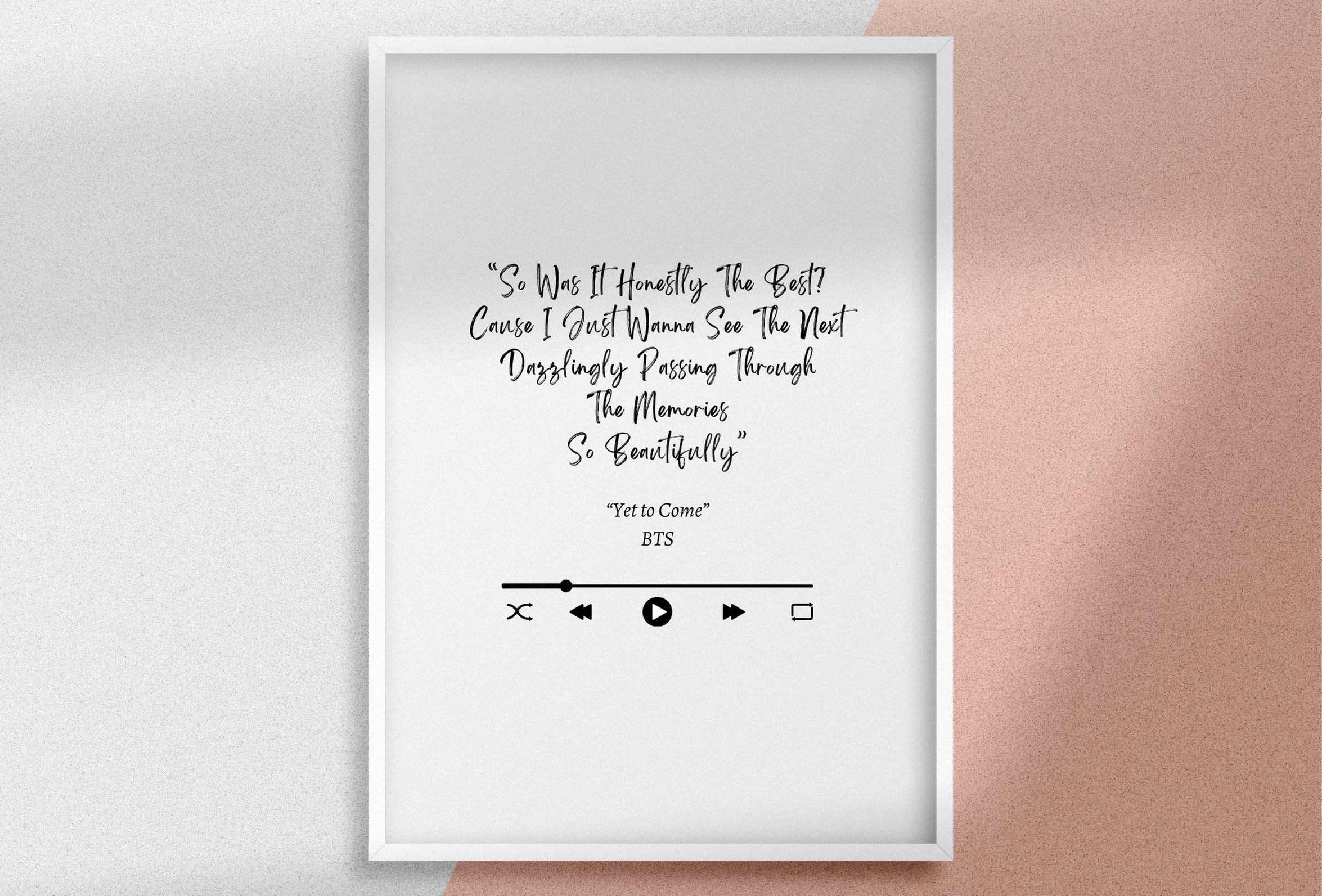 BTS Lyrics Art Print: yet to Come Quote (digital Download) - Etsy