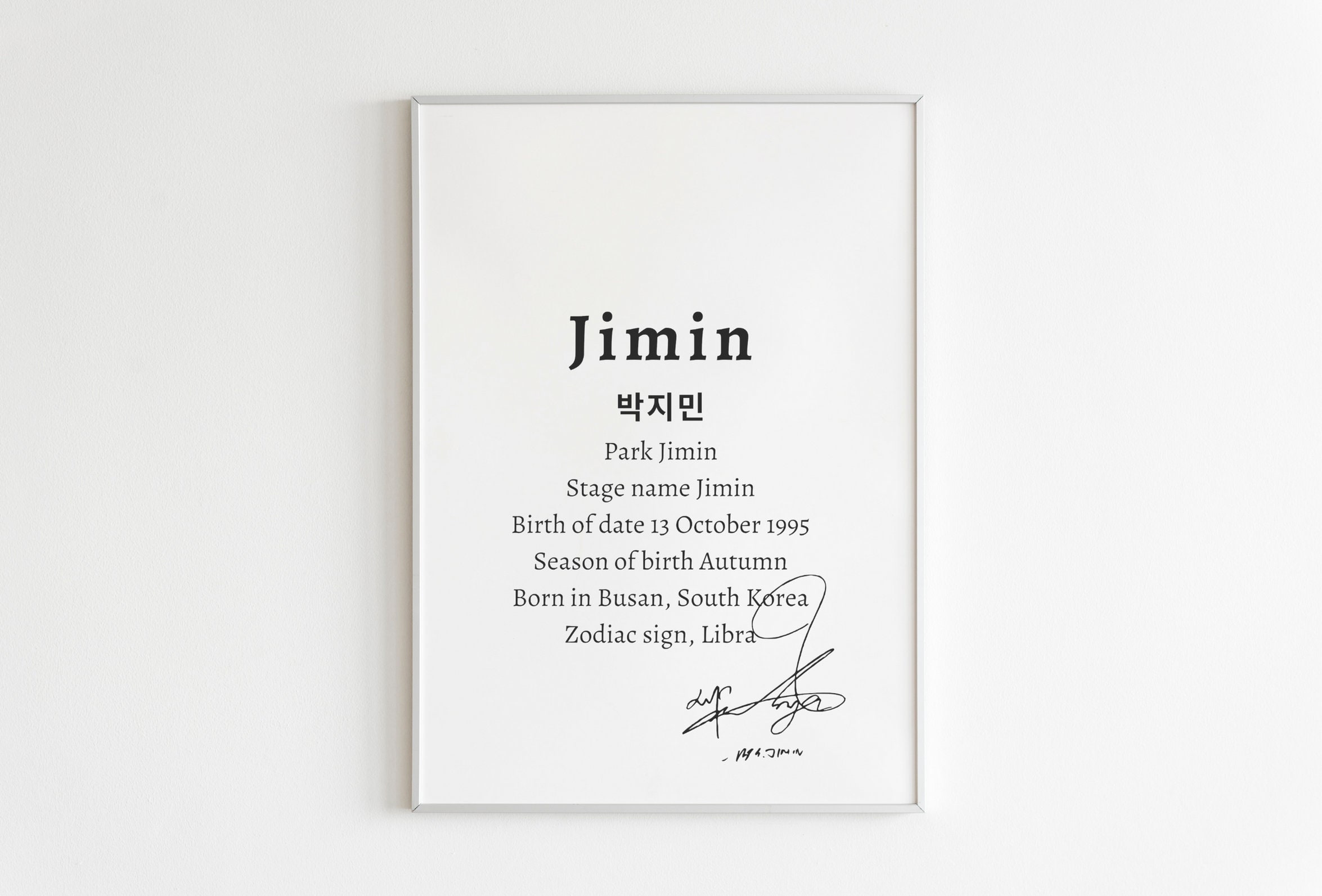 BTS Jimin Printable Art: Kpop Minimalist Home Decor (digital