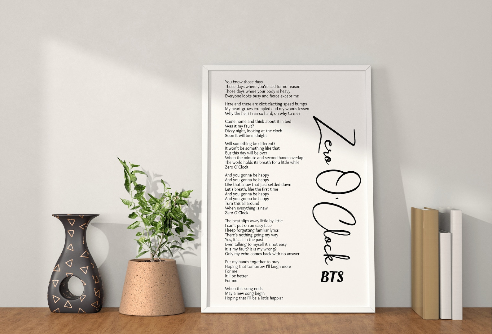 Zero O'clock BTS Song Lyrics BTS Decoration BTS Etsy UK
