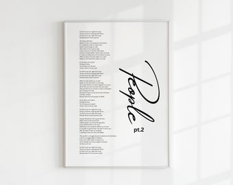 BTS Suga 'People Pt.2' Lyrics Print: Minimalist Kpop Art (Digital Download)