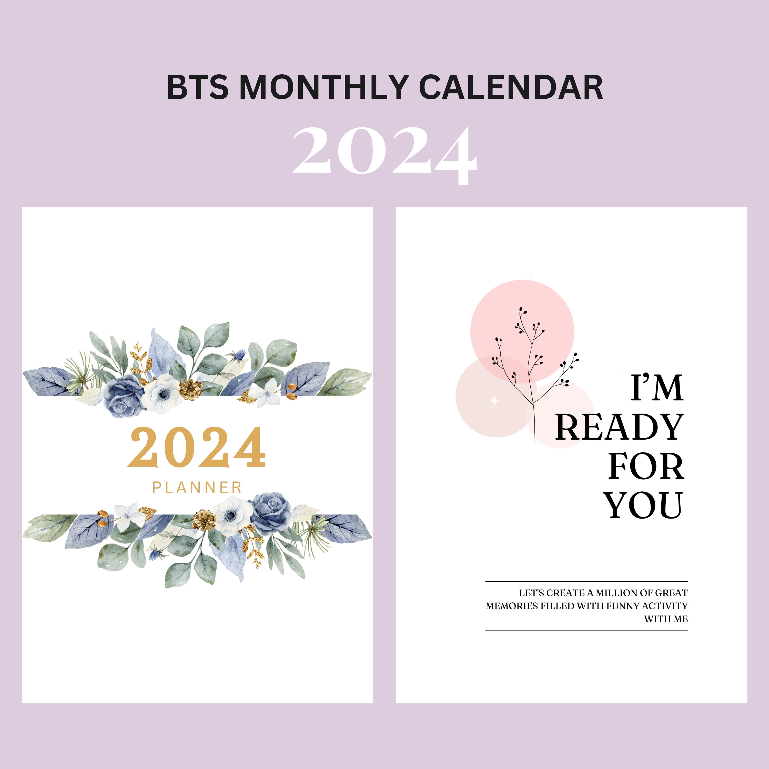 2024 BTS Quote Calendar BTS Calendar 2024 BTS Calendar, Wall and Desk