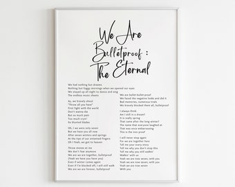 BTS Lyrics Art Print: We Are Bulletproof, The Eternal (Digital Download)