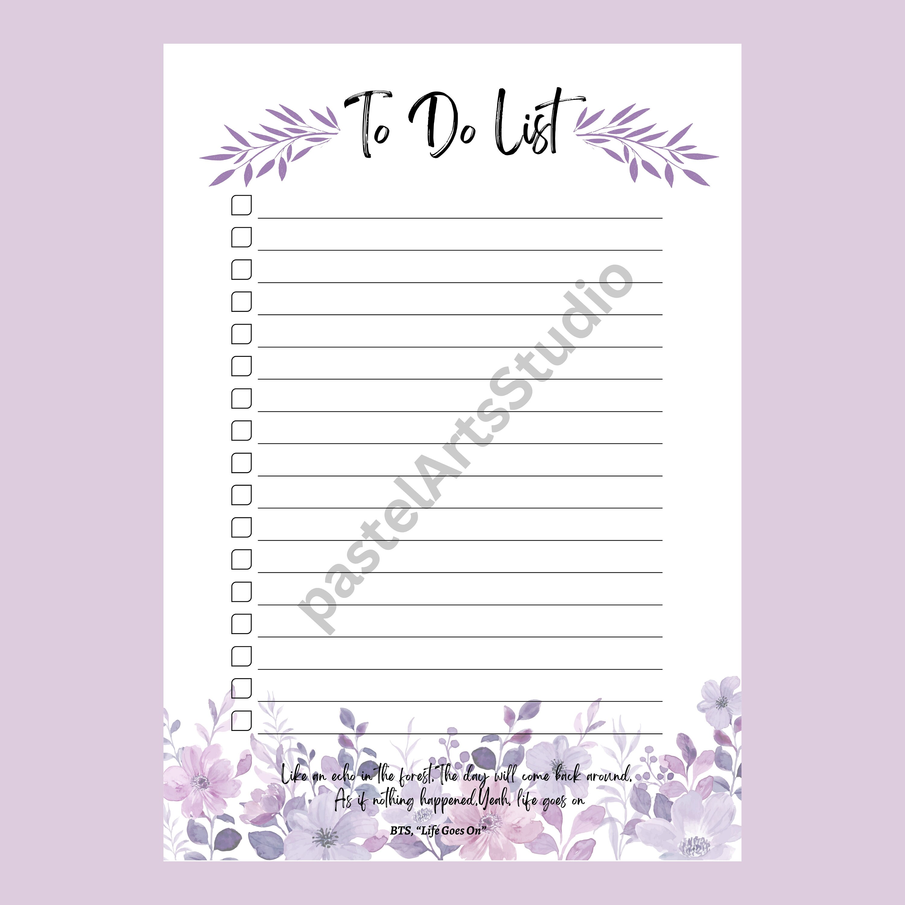 BTS Quote Paper Template, BTS Printable Writing Paper, BTS Printable ...