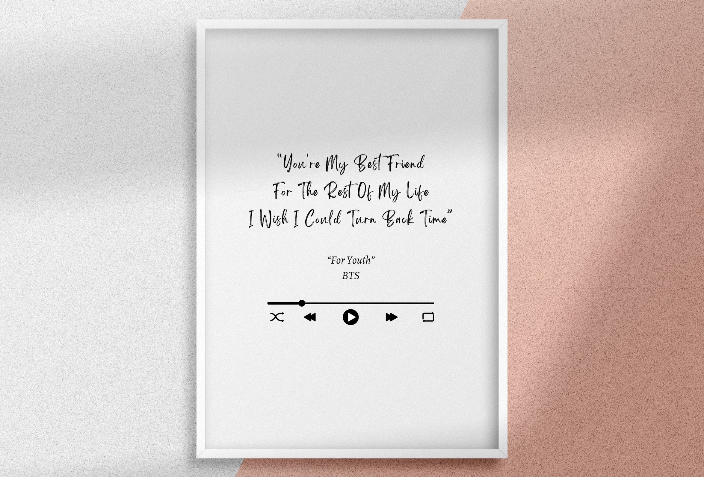 【言い値コメントください】BTS, THE BEST & LOVE YOURSE BTS 'for Youth' Lyrics Print: Kpop Wall Art (digital Download) - Etsy