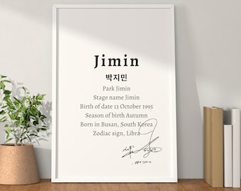 BTS Jimin Printable Art: Kpop Minimalist Home Decor (digital