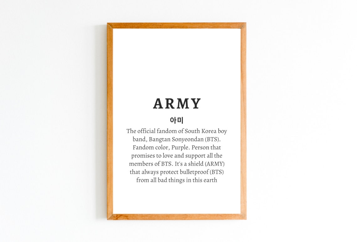 ARMY ARMY Definition Instant Download Printable Etsy
