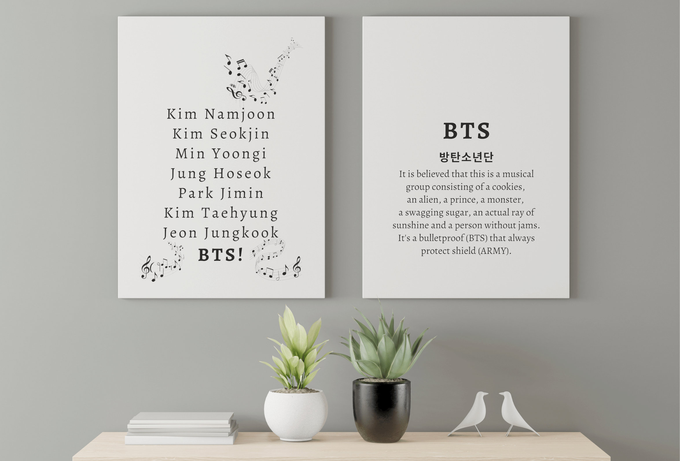 BTS Fan Chant Printable Art: Kpop Minimalist Decor (digital