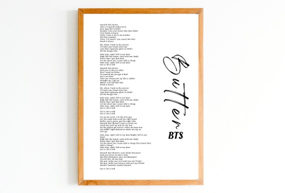 Butter BTS Poster Lyrics Song Lyrics Print Printable Kpop 