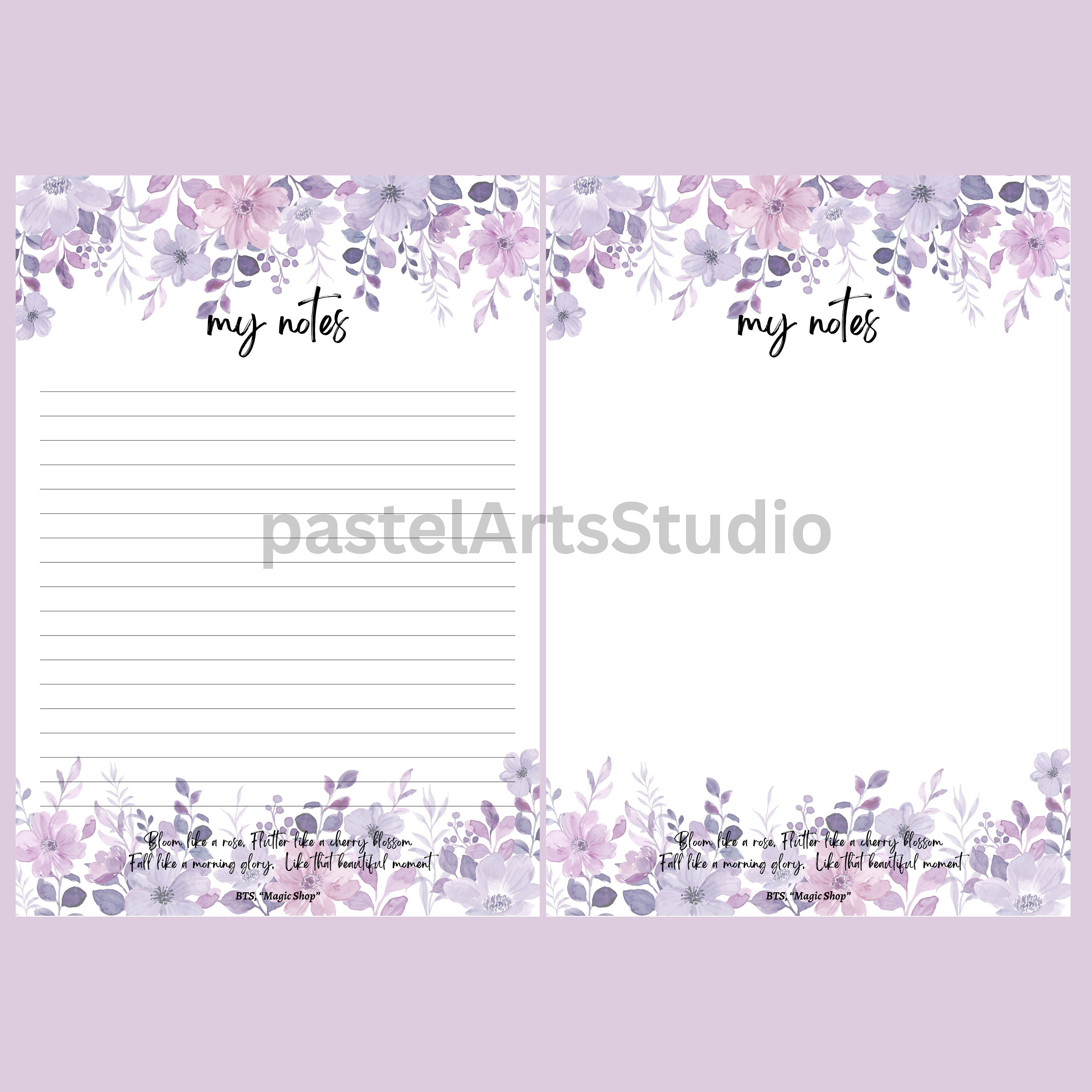 BTS Quote Paper Template, BTS Printable Writing Paper, BTS Printable ...